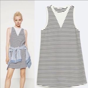 Zara white & black striped sleeveless dress